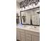 Well-lit bathroom featuring double sinks, ample countertop space, and a framed mirror at 897 Wild Leaf Loop, Conway, SC 29526