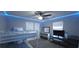 Stylish bedroom featuring bunk beds, a grey color scheme, and LED strip lighting for a modern look at 897 Wild Leaf Loop, Conway, SC 29526