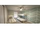 Cozy bedroom features two beds, a ceiling fan and stylish accent wall at 897 Wild Leaf Loop, Conway, SC 29526