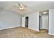Spacious bedroom with neutral walls and a ceiling fan for added comfort at 121 Olde Towne Way # 2, Myrtle Beach, SC 29588