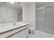 Bathroom features wallpaper, a vanity and enclosed walk-in shower at 1406 Snowy Egret Dr., Murrells Inlet, SC 29576