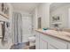 Well-lit bathroom with a shower-tub combo and vanity with a sink and ample counter space at 146 Brittmore Park Pl., Myrtle Beach, SC 29588