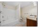 This full bathroom features a tub and shower combo and a granite vanity at 1623 27Th Ave. N, North Myrtle Beach, SC 29582