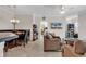 Open living area with tile floors, comfortable seating, and a view of the kitchen at 2037 Silvercrest Dr. # 16E, Myrtle Beach, SC 29579