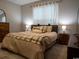 Cozy bedroom with soft, neutral tones, bedside tables, and a comfortable bed with a plaid throw blanket at 2039 Chadbury Ln., Myrtle Beach, SC 29588