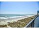 An expansive ocean view from the balcony overlooking the beach at 2101 S Ocean Blvd. S # B-6, North Myrtle Beach, SC 29582