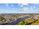 Beautiful aerial view of waterfront condos along the waterway and the ocean in the distance at 214 Landing Rd. # I, North Myrtle Beach, SC 29582