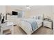 Comfortable bedroom with a full bed, dresser with TV, and a nightstand at 214 Landing Rd. # I, North Myrtle Beach, SC 29582