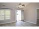 Bright living room with vaulted ceiling, neutral paint, and new laminate flooring at 2429 Westbrook Dr., Conway, SC 29527