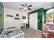 Bedroom featuring a ceiling fan, closet, and dinosaur-themed decor at 3012 Sabal Ct., Murrells Inlet, SC 29576