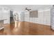 Spacious living room with hardwood floors and stylish built-in shelving at 356 Whipple Run Loop, Myrtle Beach, SC 29588