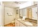 Bathroom featuring a double vanity with granite countertops and a shower/tub combo at 4800 S Ocean Blvd. # 708, North Myrtle Beach, SC 29582