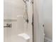This shower has a showerhead with silver hardware and built in seating space at 2934 Midiron Ct., Myrtle Beach, SC 29577
