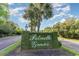 Community signage for Palmetto Greens featuring manicured landscape at 2934 Midiron Ct., Myrtle Beach, SC 29577