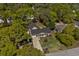 An aerial shot showcasing the home's well-manicured lawn and proximity to mature trees and landscaping at 710 Yucca Ave., Myrtle Beach, SC 29577