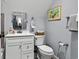 Charming bathroom features a modern vanity with framed mirror and decorative wall art at 710 Yucca Ave., Myrtle Beach, SC 29577