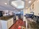 A kitchen boasts granite counters, wood floors, and stainless steel appliances at 9650 Shore Dr. # 810, Myrtle Beach, SC 29572