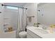 Clean bathroom features a tub and shower combination with updated fixtures at 101 Cowan Pl., Myrtle Beach, SC 29588