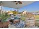 Relaxing screened porch with outdoor furniture and view of the backyard at 101 Cowan Pl., Myrtle Beach, SC 29588