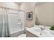 Clean bathroom with shower-tub combo and vanity at 1213 American Shad Dr. # 37, Conway, SC 29526