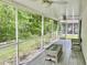 Relaxing screened-in patio with outdoor furniture and views of the surrounding greenery at 1516 Saint George Ln., Myrtle Beach, SC 29588