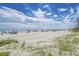 Expansive beach view featuring white sand, people, and waves under a partly cloudy sky at 255 Augusta Green Way, Myrtle Beach, SC 29579