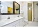 Bright bathroom features a double sink vanity and walk-in shower at 273 Golden Bear Dr. # F3, Pawleys Island, SC 29585
