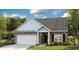 Charming single-Gathering home with stone accents, a two-car garage, and a well-manicured lawn at 3316 Bay View Ct., North Myrtle Beach, SC 29582