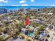 Aerial view of condo complex surrounded by lush greenery, beach and community pool at 404 72Nd Ave. N # 206, Myrtle Beach, SC 29572