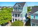 Charming two-story home with double porches, blue siding, and well-manicured landscaping at 524 Farrow Pkwy., Myrtle Beach, SC 29577