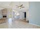 Bright living space seamlessly connecting to the kitchen with vaulted ceilings at 584 Circle Dr., Surfside Beach, SC 29575