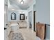 Elegant bathroom with soaking tub, granite countertops, and a walk-in shower at 9547 Edgerton Dr. # 702, Myrtle Beach, SC 29572
