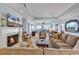 Cozy living room featuring a fireplace, comfortable sofas, and custom decor at 9547 Edgerton Dr. # 702, Myrtle Beach, SC 29572