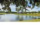 Exterior view of a calm pond on a sunny day surrounded by green grass and trees at 1232 Needle Grass Loop, Myrtle Beach, SC 29579
