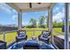 Inviting screened porch with patio furniture and a beautiful backyard view at 2771 Eclipse Dr., Myrtle Beach, SC 29577
