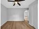 Bedroom with ceiling fan and neutral paint at 202 Berkshire Dr., Myrtle Beach, SC 29588