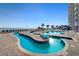Inviting outdoor lazy river with pool-side seating, creating a relaxing aquatic experience at 2711 S Ocean Blvd. # 621, North Myrtle Beach, SC 29582