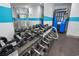 Fitness center featuring weightlifting equipment, free weights, and a Powerade vending machine at 2711 S Ocean Blvd. # 621, North Myrtle Beach, SC 29582