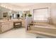 Bathroom showcasing a vanity with a large mirror, and bathtub at 124 Windmeadows Dr., Conway, SC 29526