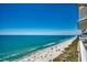 Beautiful stretch of beach and ocean view from a condominium balcony at 1625 S Ocean Blvd. # 1604, North Myrtle Beach, SC 29582