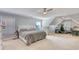 Large bedroom with carpet, a ceiling fan, a large bed, and an office area at 190 Hamilton Way, Conway, SC 29526