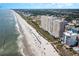 Aerial shot of a beachfront condo resort, highlighting its location and access to the beach and ocean at 2801 South Ocean Blvd. # 335, North Myrtle Beach, SC 29582