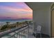 Balcony with beach and ocean views at sunset at 2801 South Ocean Blvd. # 335, North Myrtle Beach, SC 29582