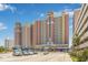 Stunning exterior view of the resort with a grand facade, multiple balconies, and convenient parking at 2801 South Ocean Blvd. # 335, North Myrtle Beach, SC 29582