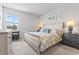 Serene bedroom with a decorative bed, natural light, and neutral tones at 295 Brackish Dr. # 673, Myrtle Beach, SC 29588