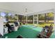 Bright sunroom with green carpet and large screened windows with views to the outdoors at 414 Staghorn Ln., Longs, SC 29568