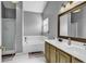 Bathroom with tub, walk-in shower, and double sink vanity at 431 Brandymill Blvd, Myrtle Beach, SC 29588