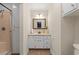 Traditional bathroom with a white vanity and framed mirror offering a clean and functional space at 5033 Brantwood Dr., Mullins, SC 29574