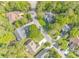 Aerial view of homes on tree-lined streets in a well-maintained neighborhood at 5647 S Blackmoor Dr., Murrells Inlet, SC 29576