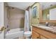 Cozy bathroom with shower-tub combination and sink with granite counter top at 1352 Villa Marbella Ct. # 1-204, Myrtle Beach, SC 29572